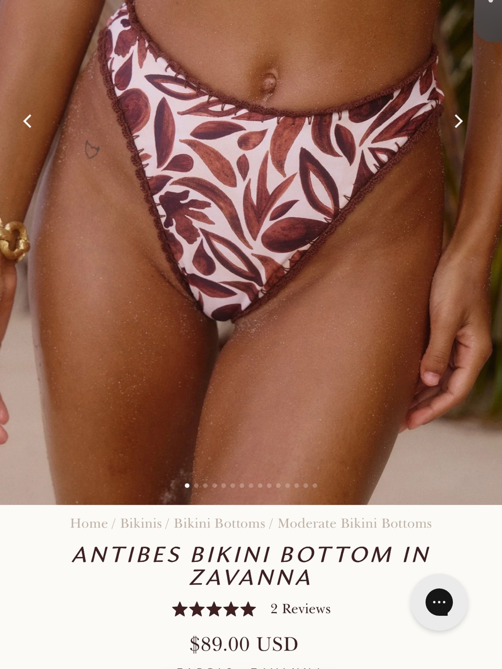 Bydee - Antibes Bikini Bottom in Zavanna size XL NWT